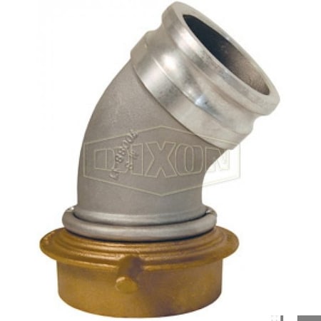 Dixon 45Deg Cam and Groove Adapter, 4 in, Adapter x Swivel Railroad Tank Car, Aluminum, Domestic 40A-45TCAL